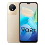 Vivo y02t sunset gold 4gb 64gb Front Back View