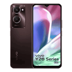 Vivo y28e 5g with charger vintage red 4gb 128gb Front Back View