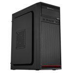 Zebronics quest mid tower case 2 120mm rgb fan black Front View