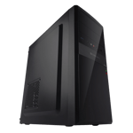 Zebronics royal mid tower gaming case 4 120mm argb fan black Front View