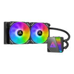 antec symphony 240 cpu liquid aio cooler with cold plate 2 argb cooler black front view