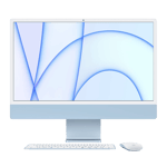 apple imac retina 4 5k display m1 chip with 8 core cpu and 8 core gpu mac os mgpk3hn a blue 8gb ram 256gb ssd Front Side view