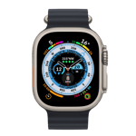 apple ocean watch strap for ultra watch 49mm midnight mqef3zm a front view