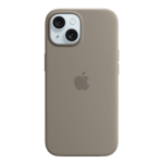 apple silicone case with magsafe for iphone 15 clay front view