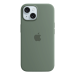 apple silicone case with magsafe for iphone 15 cypress front side view