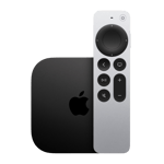 apple tv 4k wi fi black 64gb front view