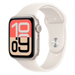 apple watch se 3 gps cellular aluminium case with sport band s m starlight 44 mm Front Right View Image