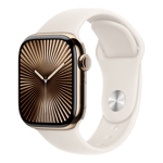 apple watch series 10 gps cellular gold titanium case with sport band m l starlight 42 mm mx073hn a left view