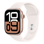 apple watch series 10 gps cellular rose gold aluminium case with sport band m l light blush 42 mm mwxa3hn a left view