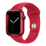 apple watch series 7 gps cellular 45mm mkhv3hn a red side view