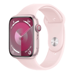 apple watch series 9 gps cellular pink 45 mm mrmk3hn a left side view