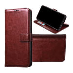 arrow leather flip cover for samsung galaxy a15 5g brown front view