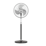 bajaj hurricane 450 mm pedestal fan black chrome front back view