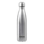 borosil bolt 1000ml single wall water bottle silver front view
