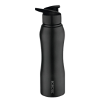 borosil grip n sip 1000ml single wall water bottle black front view