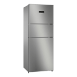 bosch 332 l frost free triple door refrigerator cmc33s05ni shiny silver front view