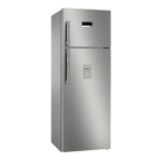 bosch series 4 368 l frost free double door refrigerator ctc39s03di shiny silver front view