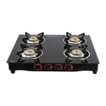 butterfly alpha jumbo 4 burner gas stove black Front view