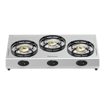 butterfly bolt shakti stainless steel 3 burner gas stove silver front view