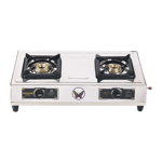 butterfly friendly stainless steel 2 burner gas stove silver