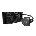 cooler master masterliquid 240l core non rgb cpu liquid cooler black front view