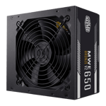 cooler master mw650 80 plus bronze certified 650 watts power supply black front view