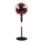 crompton gale classic 400 mm pedestal fan black red front view