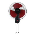 crompton high speed torpedo 400 mm wall fan black red front side view
