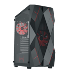 dawg v 240 mid tower premium mesh gaming case 2 120mm argb fan black Front view