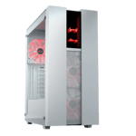 dawg v 350 mid tower premium mesh gaming case 3 120mm argb fan White front view