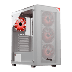 dawg x 440 mid tower mesh gaming case 4 120mm argb fan White front view
