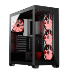 dawg x 520 mid tower premium mesh gaming case 4 120mm argb fan black 01