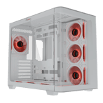 dawg y 820 mid tower mesh gaming case 7 120mm argb fan White Front view
