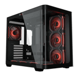 dawg y 820 mid tower mesh gaming case 7 120mm argb fan black Front view
