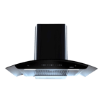elica wd tfl hac 90 ms nero wall mounted chimney with installation kit black front view