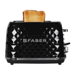 faber 2 slice pop up toaster ft 900w dlx bk black front view