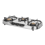 faber astra 3bb stainless steel 3 burner gas stove silver left view