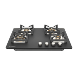 faber bella ht704 br ai 4 burner hob black Front view