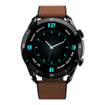 fire boltt legacy smartwatch brown leather front view