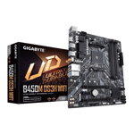 gigabyte amd b450m ds3h wifi rgb atx with am4 gaming motherboard black front view