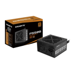 gigabyte gp p550b 80 plus bronze non modular 550w power supply black front view