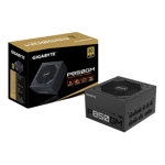 gigabyte gp p850gm 80 plus bronze fully modular 850w power supply black front view