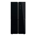 haier 531 l frost free french door refrigerator hrb 550ks black steel front view