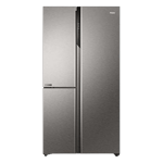 haier 628 l frost free side by side door refrigerator inox steel hrt 683is