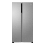 haier 630 l frost free side by side door refrigerator hrs 682ss shiny steel front view 0