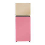 haier vogue series 328 l frost free double door 3 star refrigerator hrf 3783cpg p cream pink gl front view