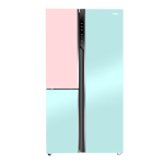 haier vogue series 598 l frost free side by side refrigerator hrt 683png peach nyanza glass front side view