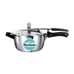 hawkins tri ply stainless steel pressure cooker 3 5 litre front view