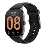 huami amazfit pop 3s smartwatch black front side view