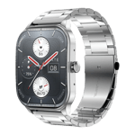 huami amazfit pop 3s smartwatch metallic Silver front view